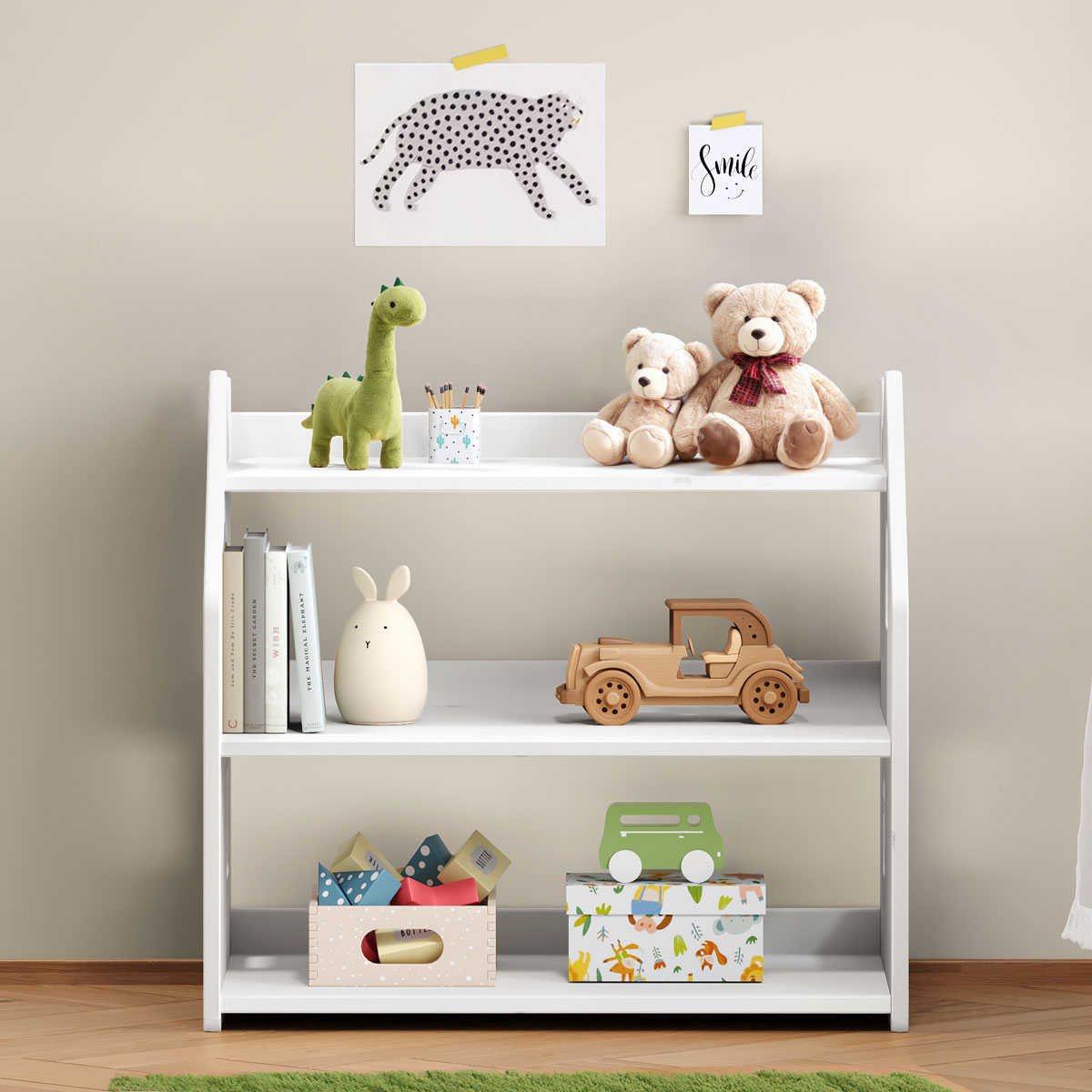 Armário Infantil Brinquedos Branco Organizador Madeira Yasmin