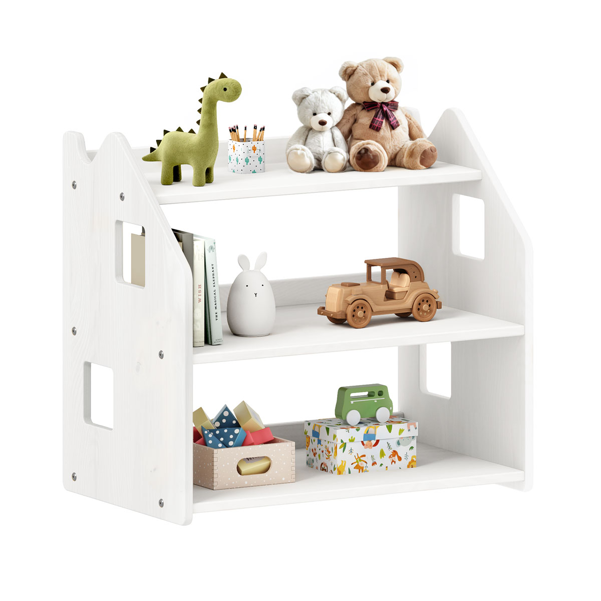 Armário Infantil Brinquedos Branco Organizador Madeira Yasmin