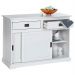 Balcão Aparador Sala Buffet Madeira 2 Portas de Correr Savona Branco lavado