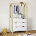 Cômoda Guarda Roupa Infantil Montessori Madeira 3 Gavetas Amira Branco Natural