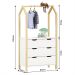 Cômoda Guarda Roupa Infantil Montessori Madeira 3 Gavetas Amira Branco Natural