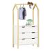 Cômoda Guarda Roupa Infantil Montessori Madeira 3 Gavetas Amira Branco Natural