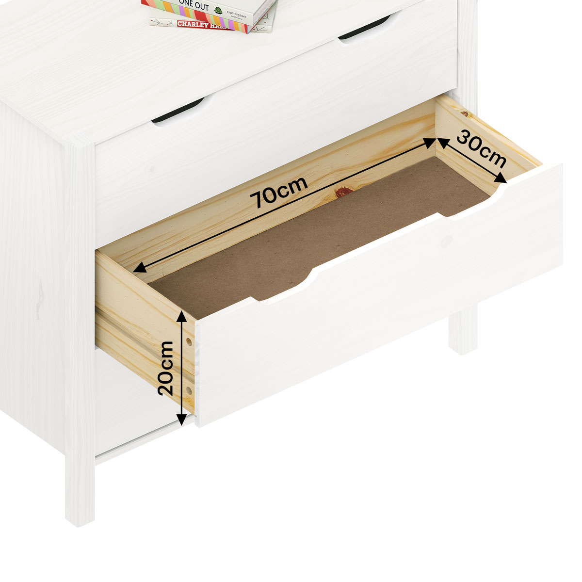 Cômoda Infantil Branco Montessori Madeira 3 Gavetas Elano