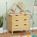 Cômoda infantil Montessori Madeira Casinha 3 Gavetas Elano Natural