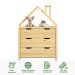 Cômoda infantil Montessori Madeira Casinha 3 Gavetas Elano Natural