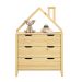 Cômoda infantil Montessori Madeira Casinha 3 Gavetas Elano Natural