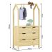 Cômoda infantil Montessori Madeira com Arara 3 Gavetas Amira Natural