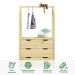Cômoda infantil Montessori Madeira com Arara 3 Gavetas Amira Natural