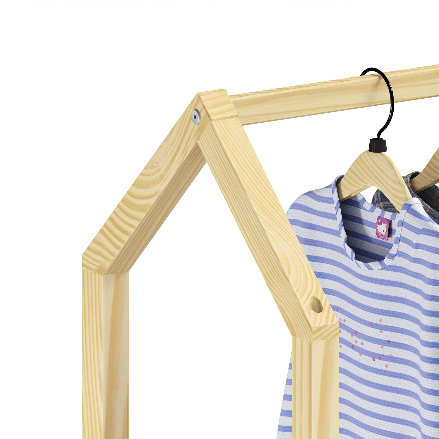 Cômoda infantil Montessori Madeira com Arara 3 Gavetas Amira Natural