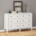 Cômoda para Quarto Madeira 6 Gavetas Moderna Apoana Branco