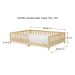 Cama  Montessori Casal Infantil Grade Madeira Chão Natural Eva