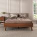 Cama Casal De Madeira Escandinava Futon Pés Inclinados Castanho Karri