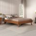 Cama Casal De Madeira Escandinava Futon Pés Inclinados Castanho Karri