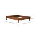 Cama Casal De Madeira Escandinava Futon Pés Inclinados Castanho Karri