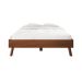 Cama Casal De Madeira Escandinava Futon Pés Inclinados Castanho Karri
