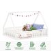 Cama Casal Infantil Montessori Branco Madeira Casa com Estrado Ravi