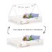 Cama Casal Infantil Montessori Branco Madeira Casa com Estrado Ravi
