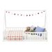 Cama Casal Infantil Montessori Branco Madeira Casa com Estrado Ravi