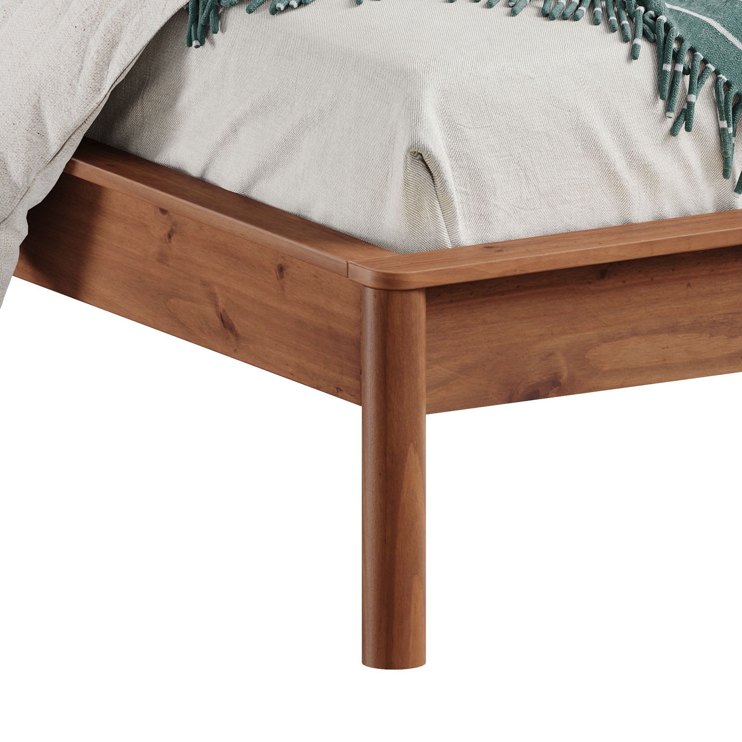 Cama Casal Queen de Madeira Maciça Moderna Apoana Castanho