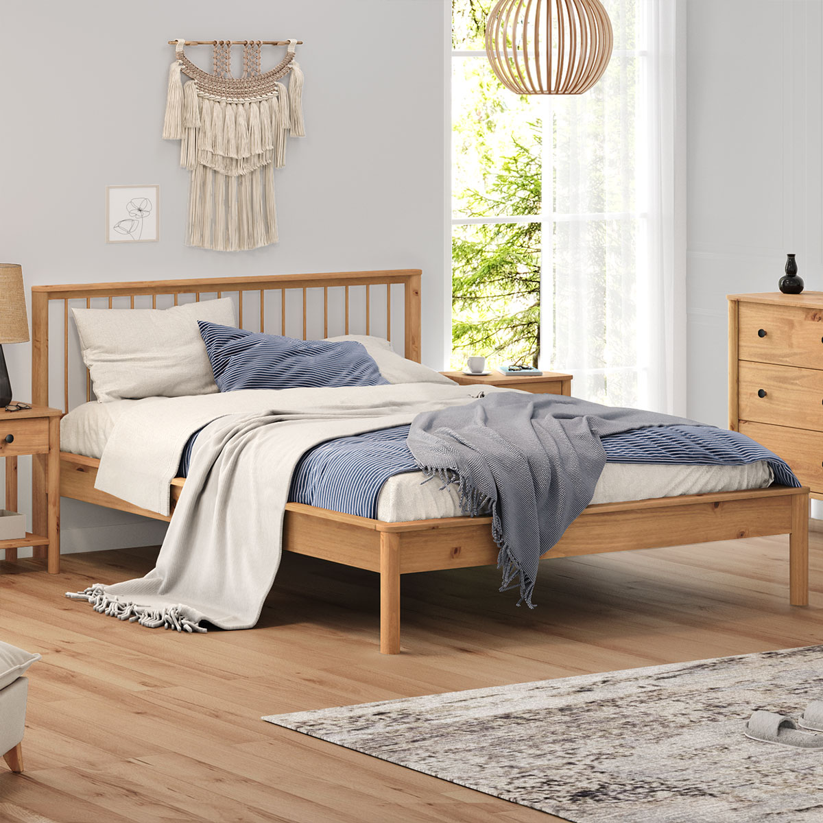Cama Casal Queen de Madeira Moderna Apoana Madeirado