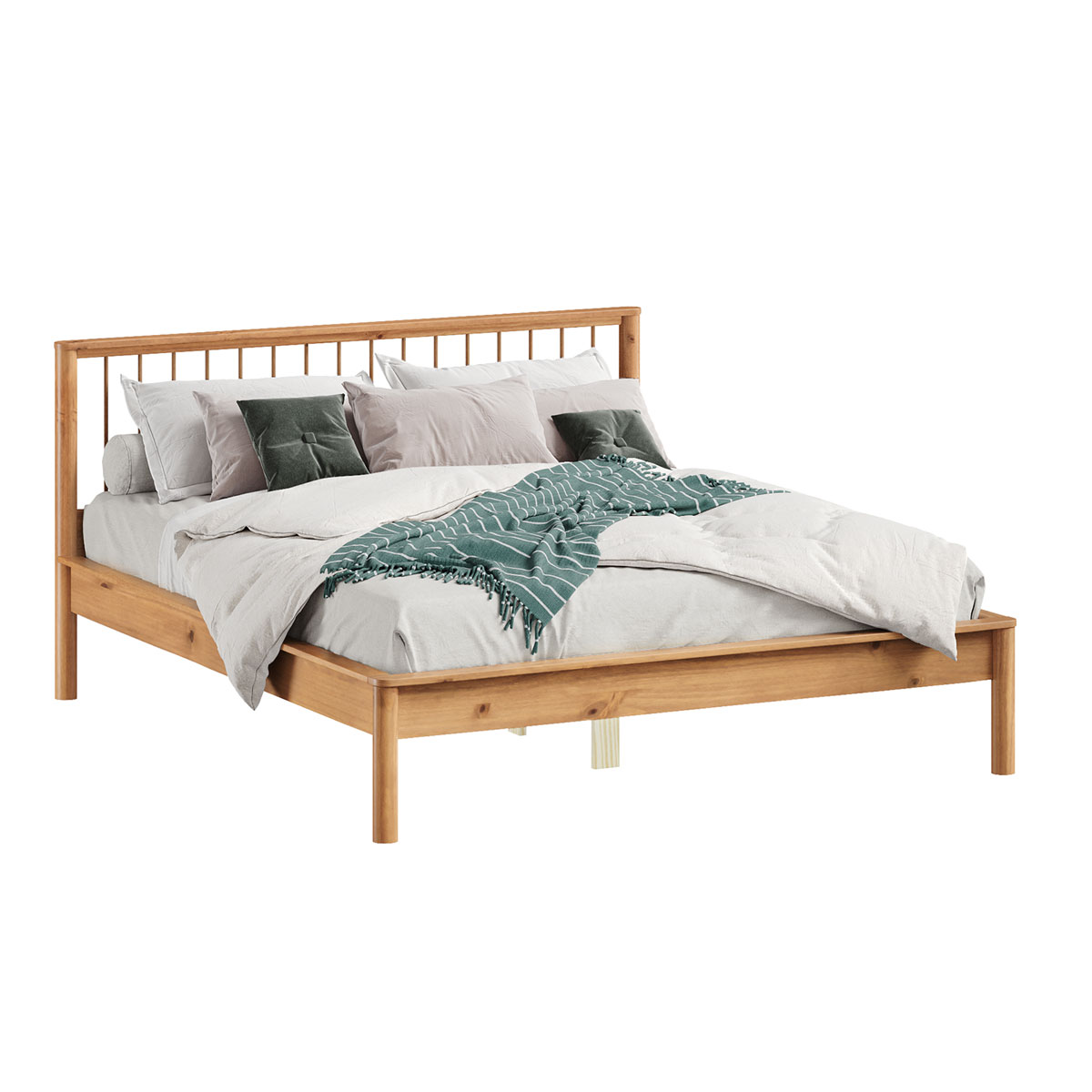 Cama Casal Queen de Madeira Moderna Apoana Madeirado