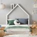 Cama Casinha Infantil Branco Madeira Montessoriana de Chão Eloa