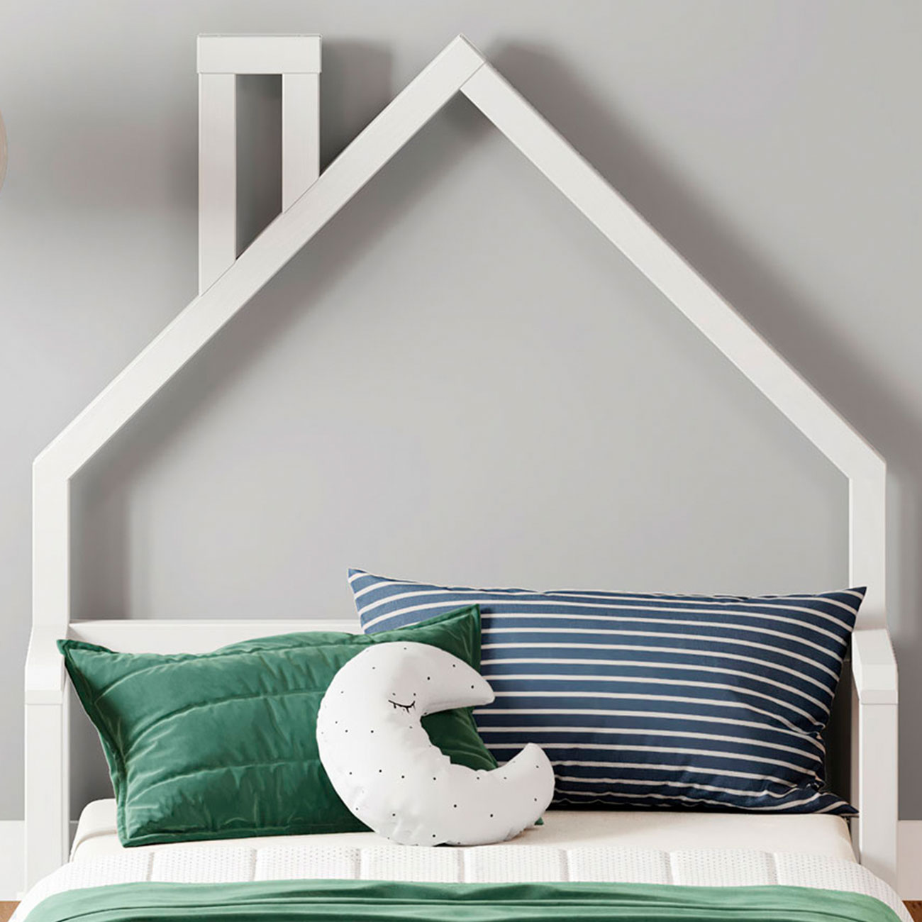 Cama Casinha Infantil Branco Madeira Montessoriana de Chão Eloa