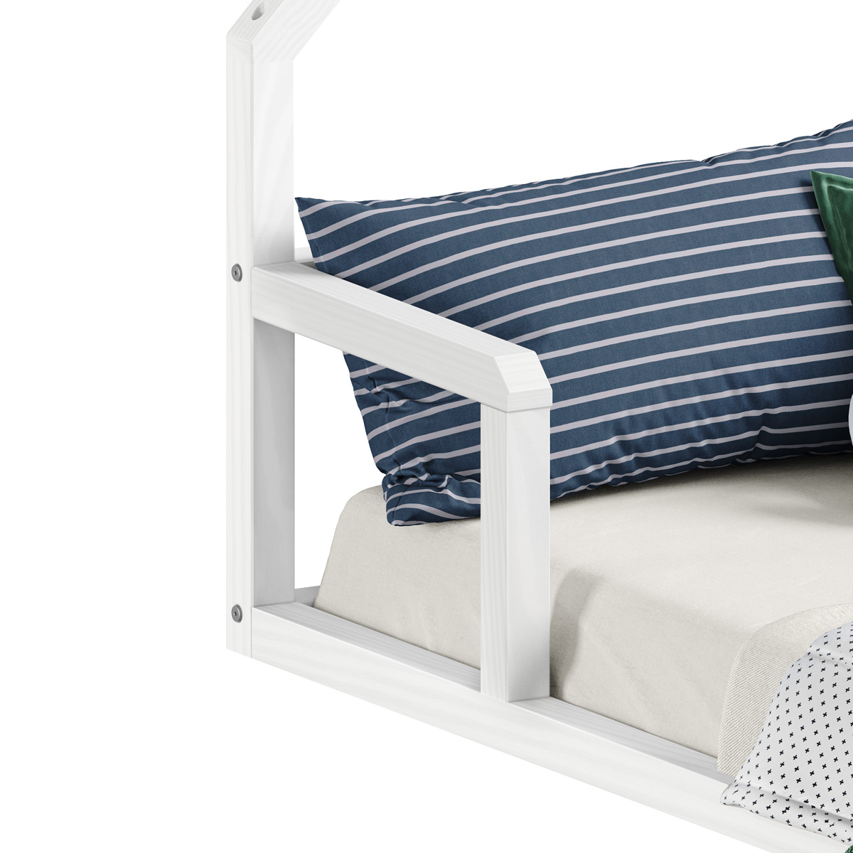 Cama Casinha Infantil Branco Madeira Montessoriana de Chão Eloa