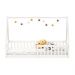 Cama Infantil Madeira Branco Grade Montessori Casinha de Chão Nicolas
