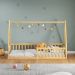 Cama Infantil Montessoriana Solteiro Madeira Casinha de Chão Nicolas Natural