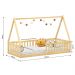 Cama Infantil Montessoriana Solteiro Madeira Casinha de Chão Nicolas Natural