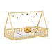 Cama Infantil Montessoriana Solteiro Madeira Casinha de Chão Nicolas Natural