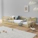 Cama Infantil Solteiro Chão com Grades Montessoriana Gustavo Natural