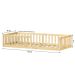 Cama Infantil Solteiro Chão com Grades Montessoriana Gustavo Natural