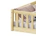 Cama Infantil Solteiro Chão com Grades Montessoriana Gustavo Natural