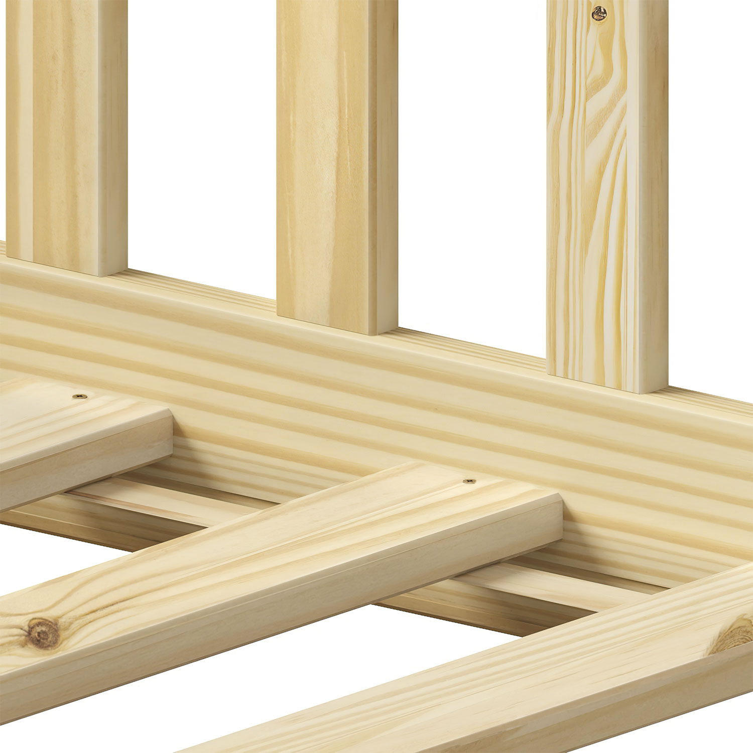 Cama Infantil Solteiro Chão com Grades Montessoriana Gustavo Natural