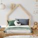 Cama Infantil Solteiro Madeira Montessoriana de Chão Eloa Natural