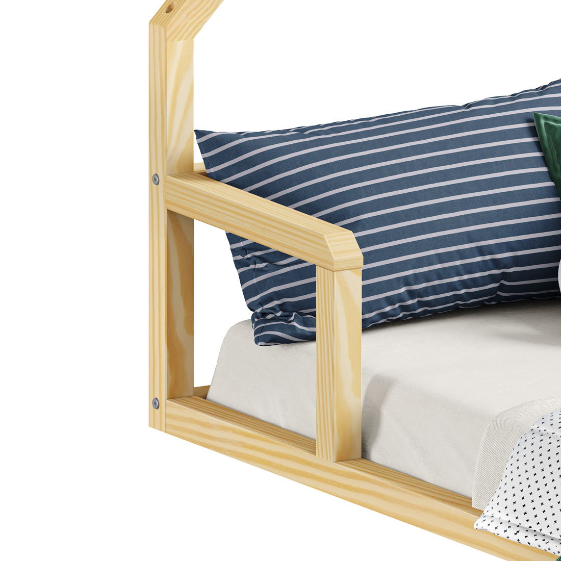 Cama Infantil Solteiro Madeira Montessoriana de Chão Eloa Natural