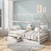 Cama Montessoriana Madeira Maciça Casa com Estrado Clia Branco