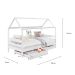 Cama Montessoriana Madeira Maciça Casa com Estrado Clia Branco