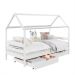 Cama Montessoriana Madeira Maciça Casa com Estrado Clia Branco