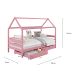 Cama Montessoriana Madeira Maciça Casa com Estrado Clia Rosa