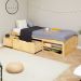 Cama Solteiro Madeira Multifuncional Com Mesa de Cabeceira Sabrina Natural