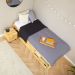 Cama Solteiro Madeira Multifuncional Com Mesa de Cabeceira Sabrina Natural