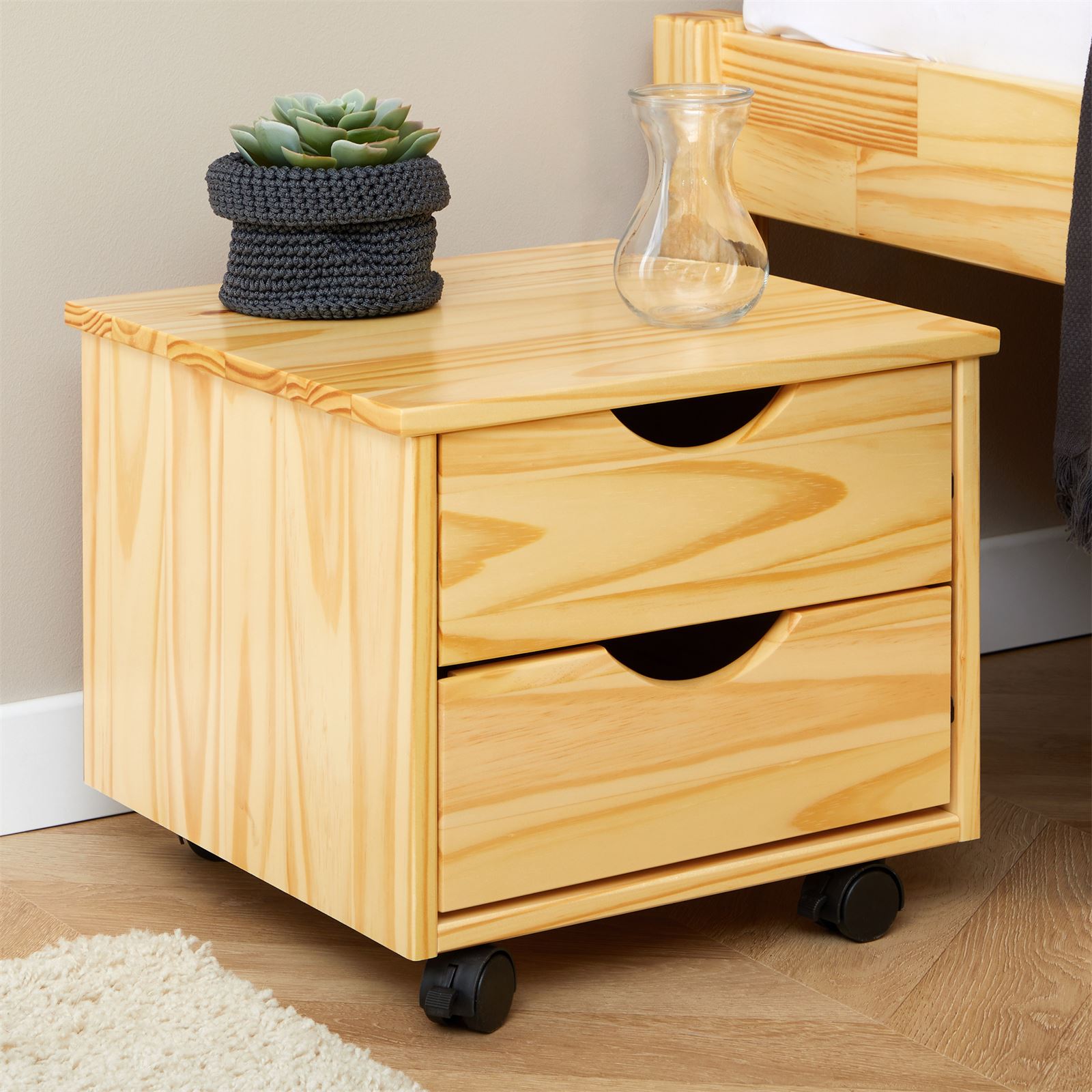 Cama Solteiro Madeira Multifuncional Com Mesa de Cabeceira Sabrina Natural