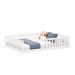 Cama Viúva Infantil Montessori Branco Madeira Casa com Estrado Stella