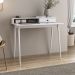 Escrivaninha Com Nicho Organizador Minimalista Madeira Branca Malina