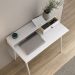 Escrivaninha Com Nicho Organizador Minimalista Madeira Branca Malina