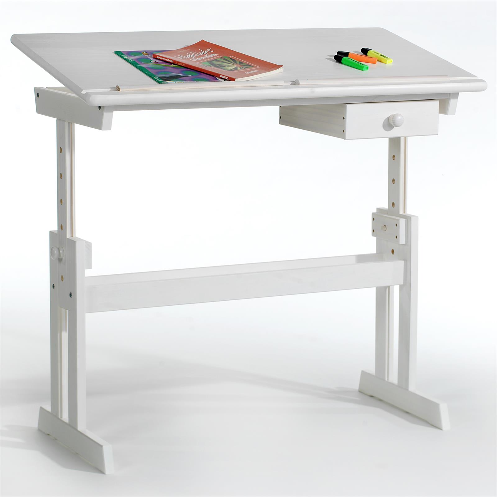 Escrivaninha Madeira 1 Gaveta Desenho Flexi Branco