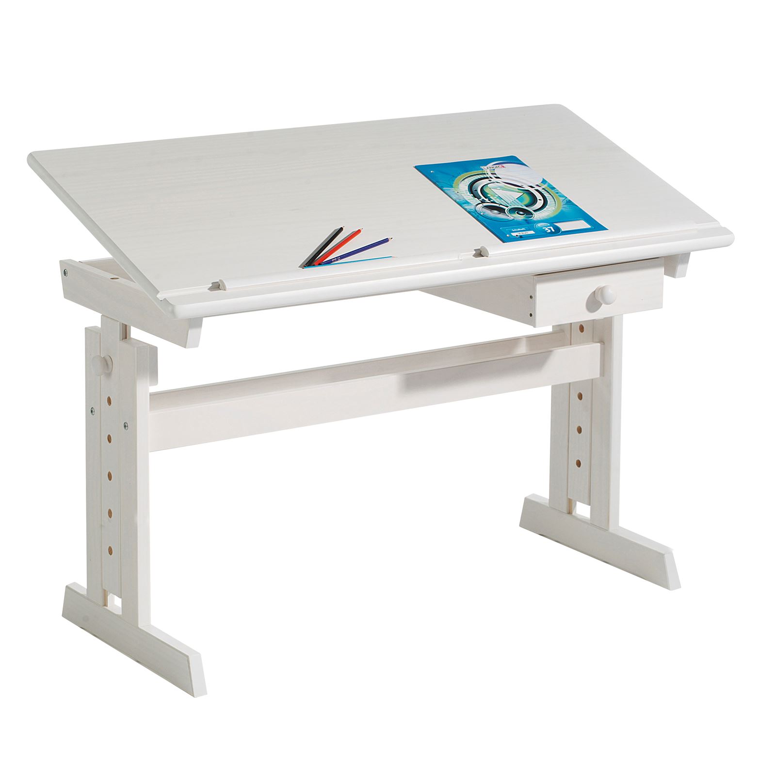 Escrivaninha Madeira 1 Gaveta Desenho Flexi Branco